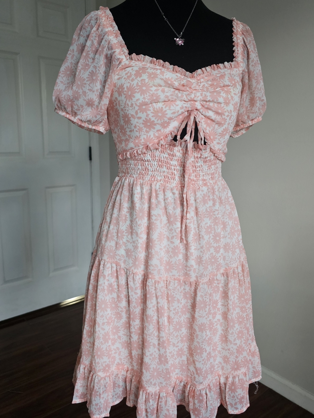 Pink Floral Dress XS